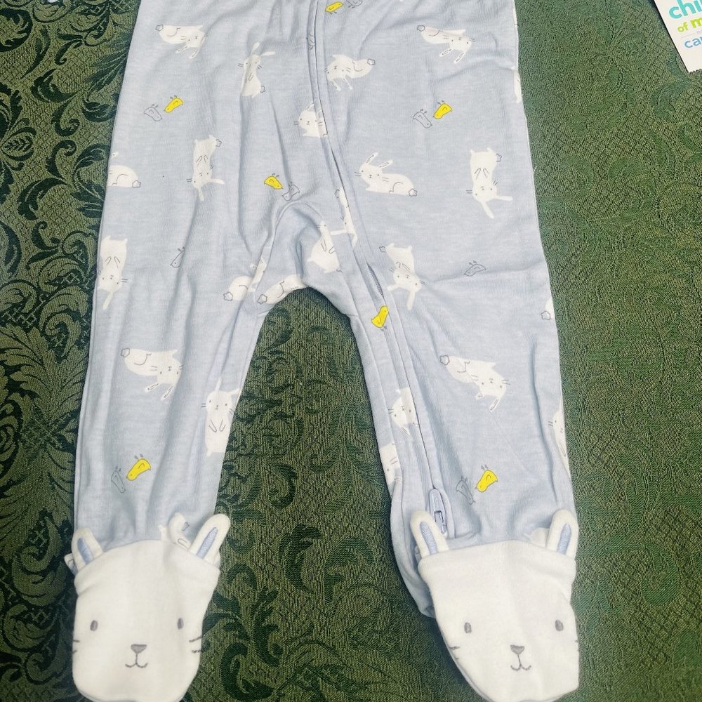 NWT NB 6-9 0 3-6 Easter bib hat sleeper carters layette baby shower present gift - Picture 8 of 10